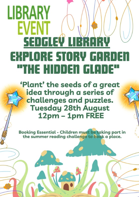 Sedgley Library - Explore Story Garden 'The Hidden Glade'